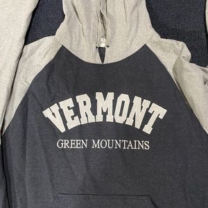 Gray and Navy Vermont Hoodie Size L